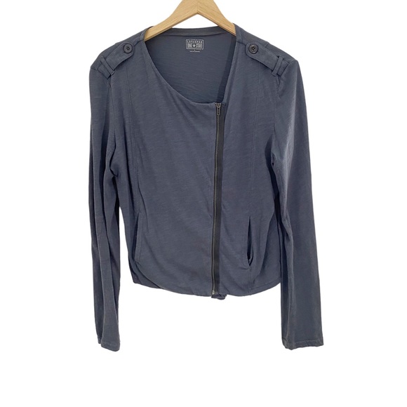 Converse One Star Blue Moto Style Jacket Top, Size Large - Picture 1 of 13